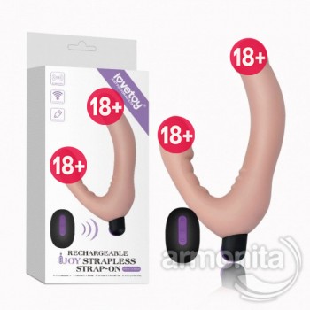 Çift Taraflı Uzaktan Kumandalı Titreşimli Realistik Strapon Dildo 17X3,6