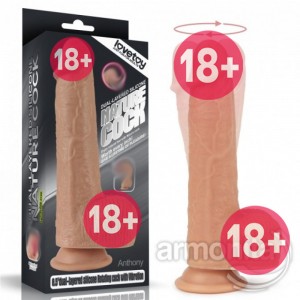 Anthony Natural Çift Katmanlı Dönerbaşlı Realistik Dildo 16,5X4,2