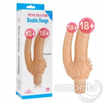 Çatal Vibratör Vajinal Anal Realistik Dildo 